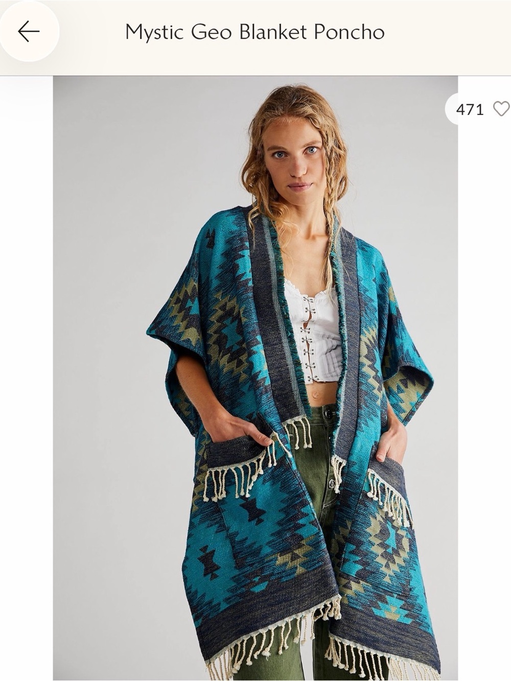 Free People “Mystic Geo Blanket Poncho”